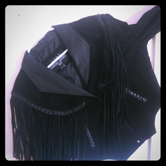 leather gallery fringe jacket